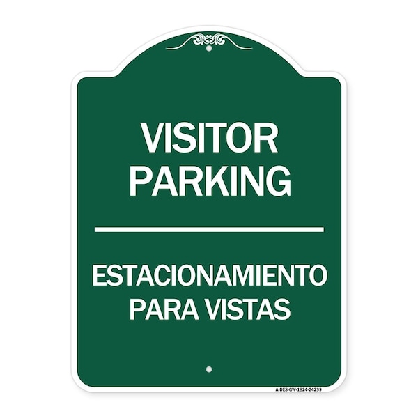 Bilingual Reserved Parking Visitor Parking Estacionamiento Para Visitas, A-DES-GW-1824-24299
